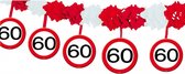 60 jaar verjaardag feest slingers met stopborden van 4 meter - Feestartikelen/Versiering