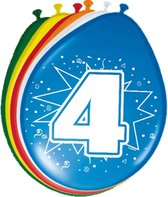 8x Ballons décoration 4 ans