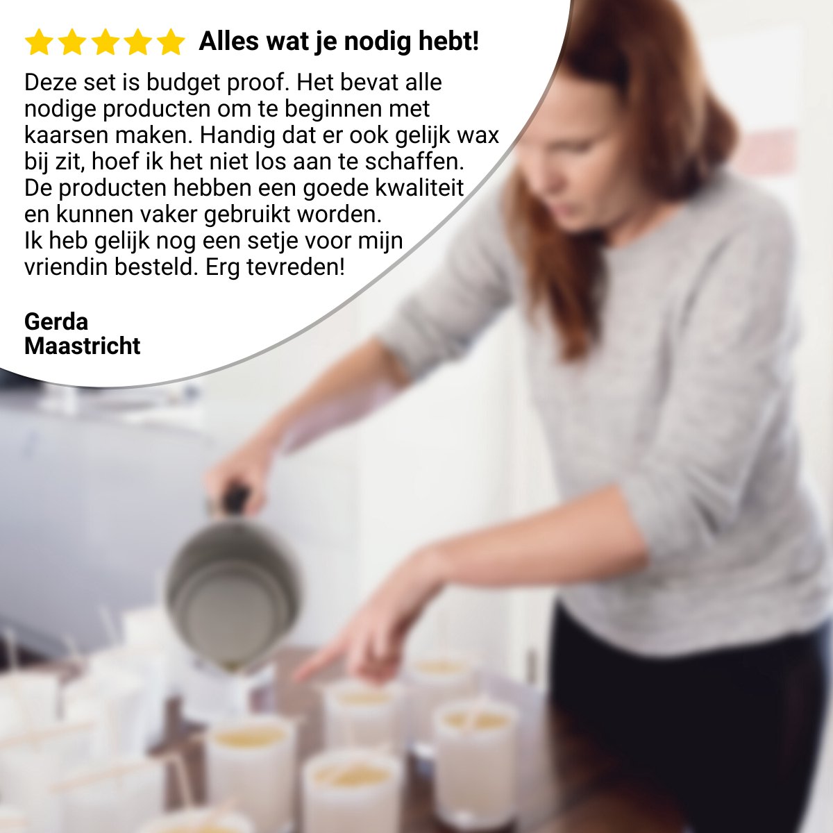 JT Products Kaarsen Maken Set - 240 Gram Soja Was - E-book - Starterspakket - Kaarsen Maken Voor Volwassenen - Candle Making Kit - Zelf Kaarsen Maken - DIY - Creatief - Soja Wax - Moederdag Cadeau - Cadeautje Voor Mama — afbeelding 4