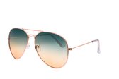 Hidzo Zonnebril Pilotenbril Goudkleurig - UV 400 - Groen/Roze Glazen - Inclusief Brillenkoker
