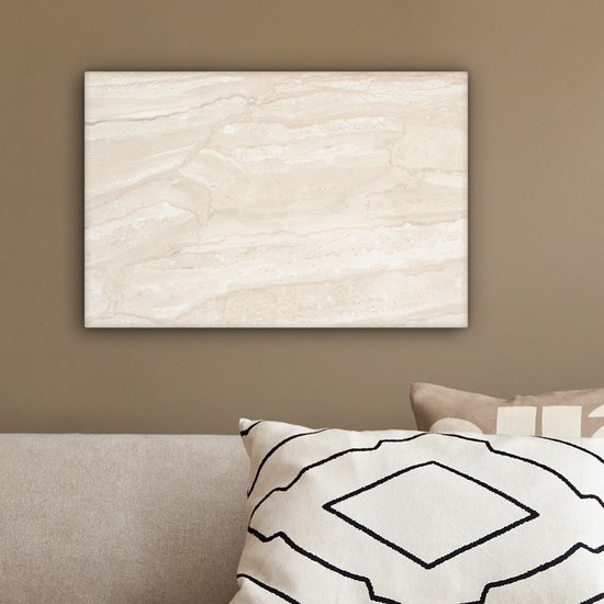 Tableau sur toile Marbre - Chaux - Sable - Texture - 30x20 cm - Décoration murale