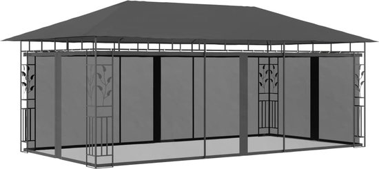 vidaXL - Prieel - met - klamboe - 6x3x2,73 - m - antraciet