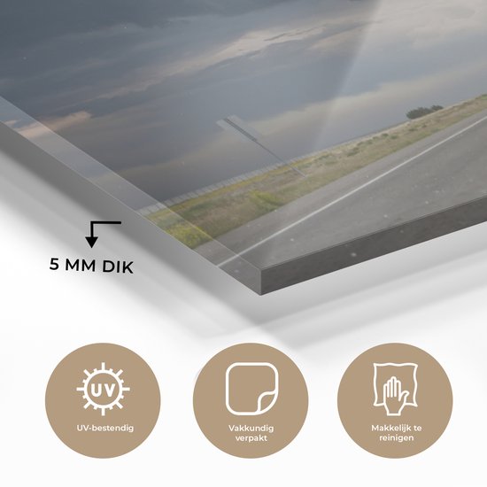 MuchoWow® Peinture sur verre 120x80 cm - Peinture sur verre acrylique - Tornade de Baca dans un champ - Photo sur verre - Peintures