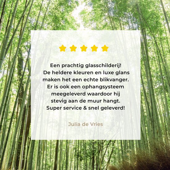 ® Glasschilderij 60x40 cm - Schilderij acrylglas - Bamboebosje in Arashiyama Japan - Foto op glas - Muurdecoratie woonkamer - Wanddecoratie slaapkamer - Schilderijen