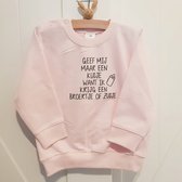 Shirt trui sweater tekst voor kind baby Aankondiging zwangerschap kusje broertje zusje Ik word grote zus roze | maat 80 zwanger geboorte cadeau zwangerschap aankondiging bekendmaking Baby big sis sister