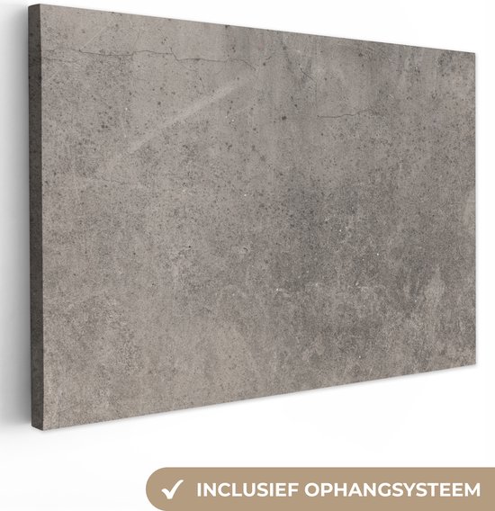 Tableau sur toile Béton - Grijs - Points - Gravier - 120x80 cm - Décoration murale