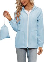 Rapbin Regenjas voor dames, windbreaker, lichtgewicht, waterdicht, dun, opvouwbaar, windjack, voor op reis, de fiets, legergroen, L
