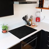 Kookplaat beschermer - Kookplaataccessoires - Zwart - Minimalisme - Werkbladbeschermer - 60x52 cm - Keuken decoratie - Voor kookplaat - Inductiebeschermer - Leer look