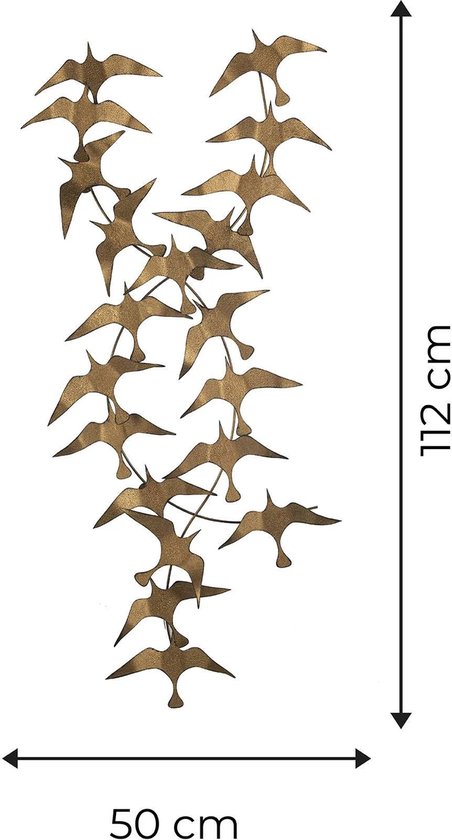 Décoration murale métal - Oiseaux migrateurs - 50x112cm - Accessoires pour la maison - Décoration maison - Décoration murale