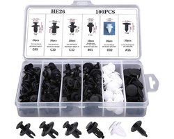 Plastic Clips Popnagel - 100 stuks - Motor Kuip Clips - Auto Interieur Montage Clipjes - Trim Paneel - Bevestiging voor Auto Deurpanelen