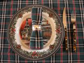 4 Servet Castle groen 40 x 40 (Strijkvrij) - Schotse ruit - kerst - tartan - traditioneel - vintage