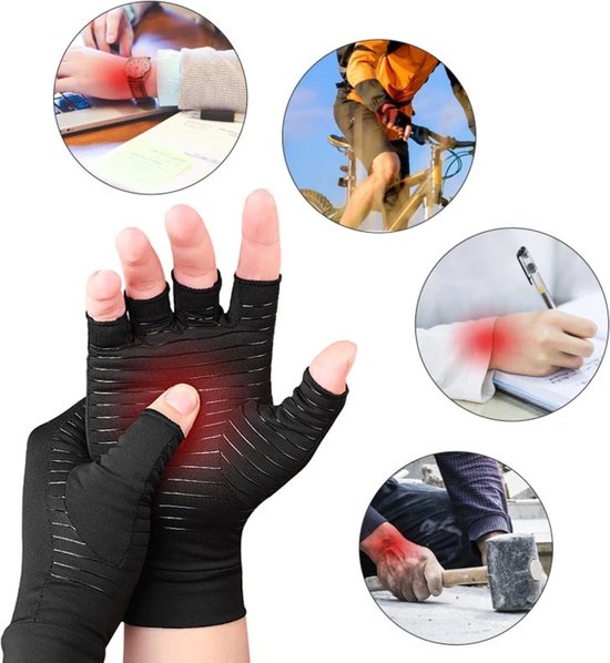 KZQ 2 Paar Handschoenen Vingerloze Wanten Compressiehandschoenen Voor Artritis Pijnverlichting Bij Reumatoide Artritis En Artrose Unisex Maat M 1988021162 KZQ 2 Paar Handschoenen Vingerloze Wanten Compressiehandschoenen Voor Artritis Pijnverlichting Bij Reumatoide Artritis En Artrose Unisex Maat M 1988021162