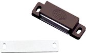 AMIG magneetsnapper/deurmagneet - 2 stuks - bruin - 5.6 x 1.5 x 1.4 cm - 5 kg