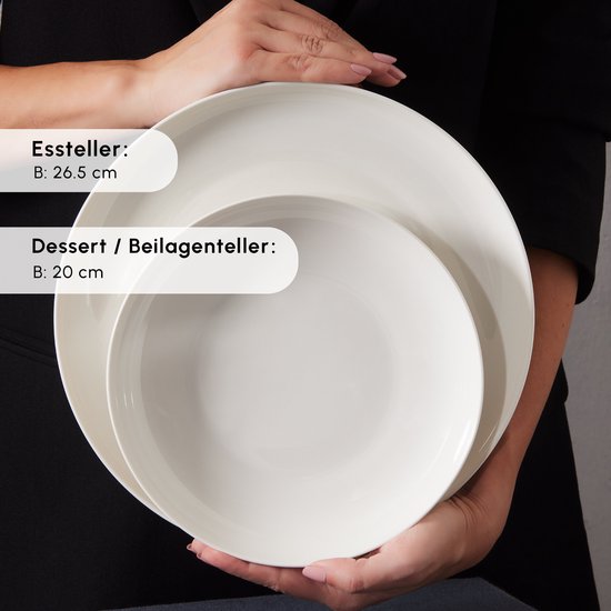 Karaca Allure Serviesset 41-delig - 12 Personen - New Generation Bone - Wit - Luxe Porseleinen Servies - Vaatwasserbestendig — afbeelding 5