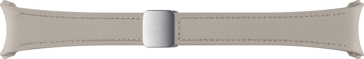 Samsung Watch D-Buckle Hybrid Leather Band - Geschikt voor Samsung Galaxy Watch6 (Classic) - S/M - Slim - Etoupe
