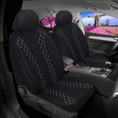 Autostoelhoezen voor VW Caddy 4 2011-2021 in pasvorm, set van 2 stuks Bestuurder 1 + 1 passagierszijde N - Serie - N708 - Zwart/witte naad