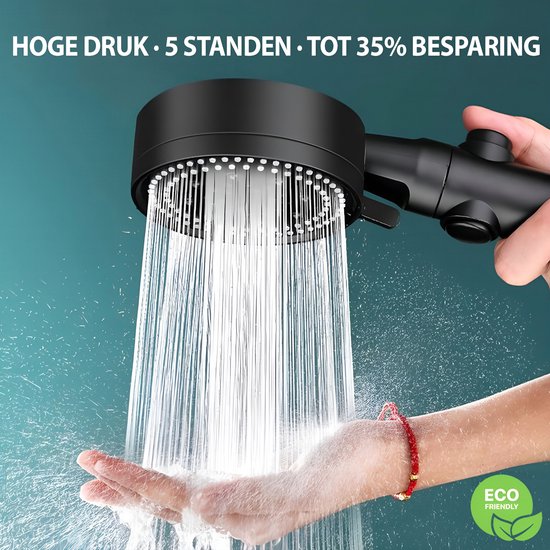 Waterbesparende Douchekop - Hoge Druk - 5 standen - Tot 35% besparing - Zumz.nl