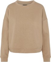 Pieces Dames Sweater - Beige - Loungewear Top - Dames trui zonder print - Maat XS