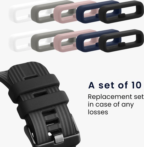 kwmobile 10x Horloge band lusje geschikt voor 20mm Smartwatch Strap (Universal) lus bandje voor Fitness tracker en smartwatch van silicone - meerkleurig - kwmobile