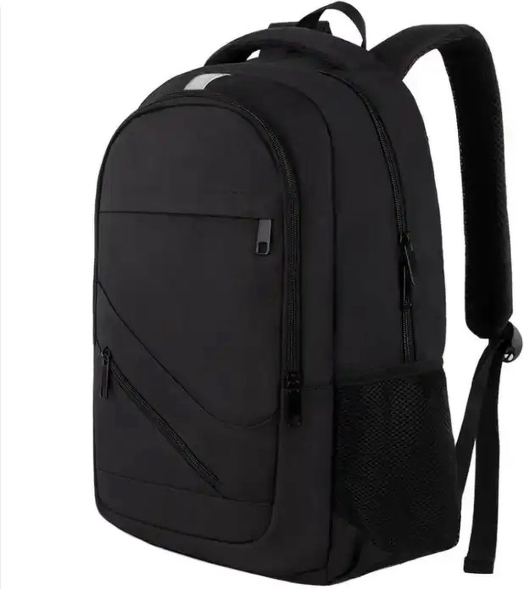 Hugh's Rugzak met USB Oplaad poort 17,3 inch Zwart Luxe Laptop Rugtas - Schooltas - Heren - Dames - Jongens - Meisjes - Waterafstotend - 31L
