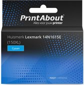 PrintAbout huismerk Inktcartridge 14N1615E (150XL) Cyaan Hoge capaciteit geschikt voor Lexmark