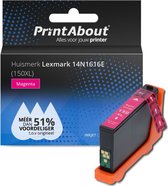 PrintAbout huismerk Inktcartridge 14N1616E (150XL) Magenta Hoge capaciteit geschikt voor Lexmark