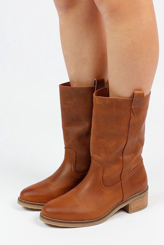 Sacha Femme Bottines en cuir Cognac Taille 38 bol