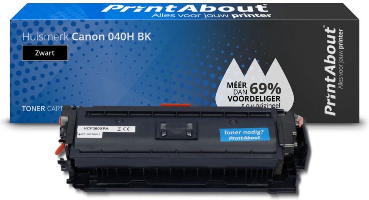 PrintAbout huismerk Toner 040H BK Zwart Hoge capaciteit geschikt voor Canon