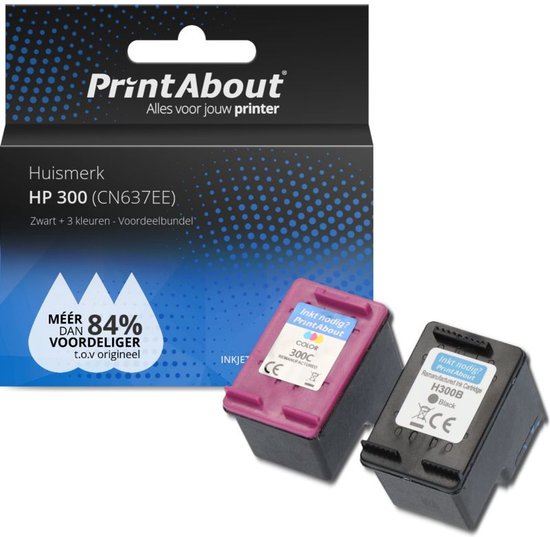 Propre marque compatible avec HP 300 (CC640EE + CC643EE) Cartouche d'encre  Noir + 3