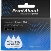 PrintAbout huismerk Inktcartridge 604 (C13T10G14010) Zwart geschikt voor Epson