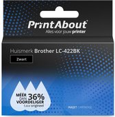 PrintAbout huismerk Inktcartridge LC-422BK Zwart geschikt voor Brother