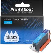 PrintAbout huismerk Inktcartridge CLI-526C Cyaan geschikt voor Canon