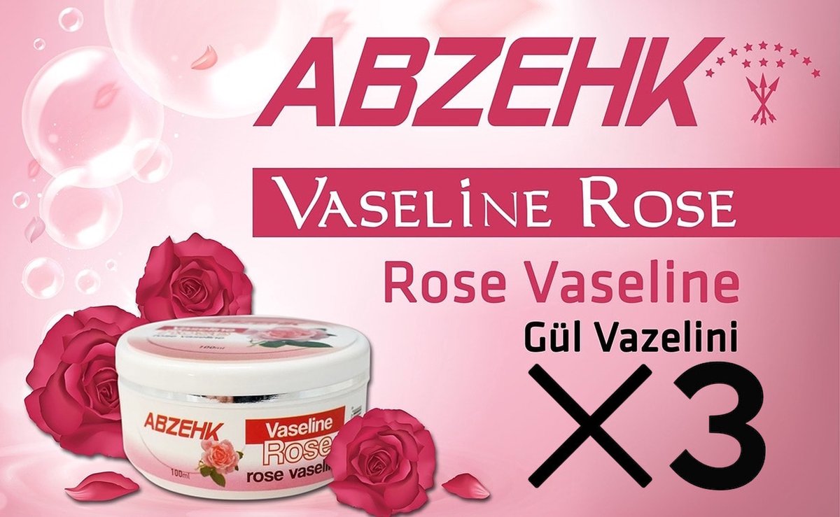 Abzehk Vaseline Rose 100ml - 3 stuks