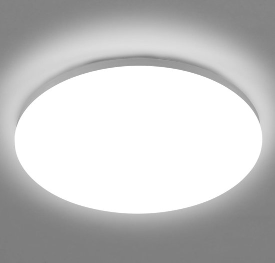 Goeco Plafondlamp - 30 cm - 24W - LED - badkamer - waterdicht - IP54 - 6500K - koel wit licht