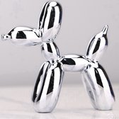 Velox Mini Balloon Dog - Jeff Koons Replica - Honden Beeldje - Balloon Dog - Decoratie - Kunst - Kleur: Lichtgrijs - 10x10x4 cm