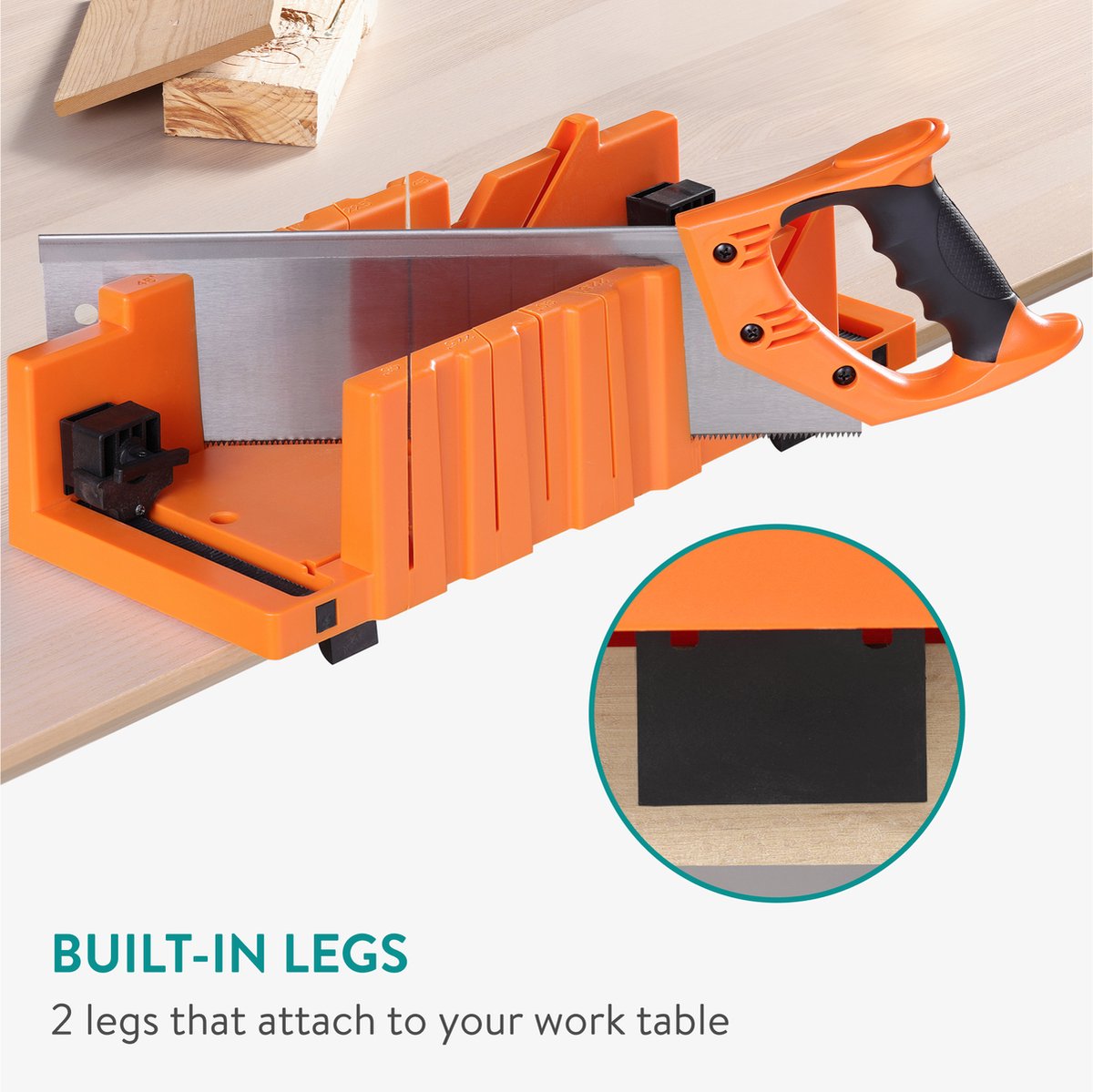 Plastic Verstekbak Veelzijdige Snoeizaag Stabiele Hout Snijden Handzaag Hardware Tool 14 Inch Met Klem Voor Precieze Hout Snijden