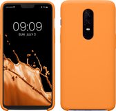 kwmobile telefoonhoesje geschikt voor OnePlus 6 - Hoesje met siliconen coating - Smartphone case in fruitig oranje