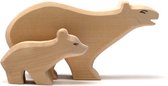 Houten speelgoed dieren - IJsbeer familie - Montessori - Open einde speelgoed