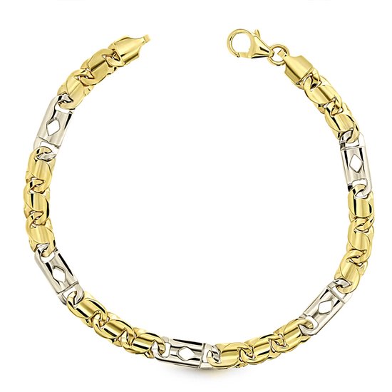 Juwelier Zwartevalk - 14 karaat gouden bicolor armband ZV