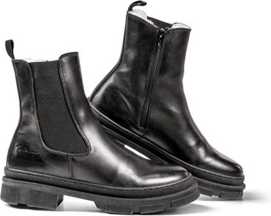 Fellhof Queens warme chelsea boots maat 39 – zwart – gevoerde boots – warme boots - lamswol – leer – natuurlijke isolatie – antislipzool