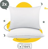 Sleep Comfy - Hoofdkussen Set van 2 - 30 Dagen Proefslapen - Ultiem Comfort Hoofdkussens - Hotelkwaliteit Hoofdkussens - Verlicht Nek- en Rugklachten - Geschikt voor Alle Slaaphoudingen - Katoen - Orthopedisch - Ergonomisch Design | 60x70 cm