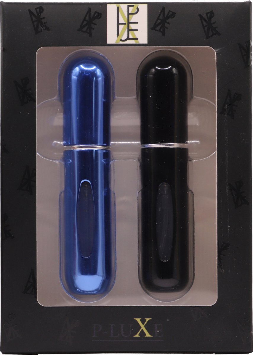 P-Luxe - Parfum Verstuiver - Zwart en Glanzend Blauw - 11 verschillende kleuren