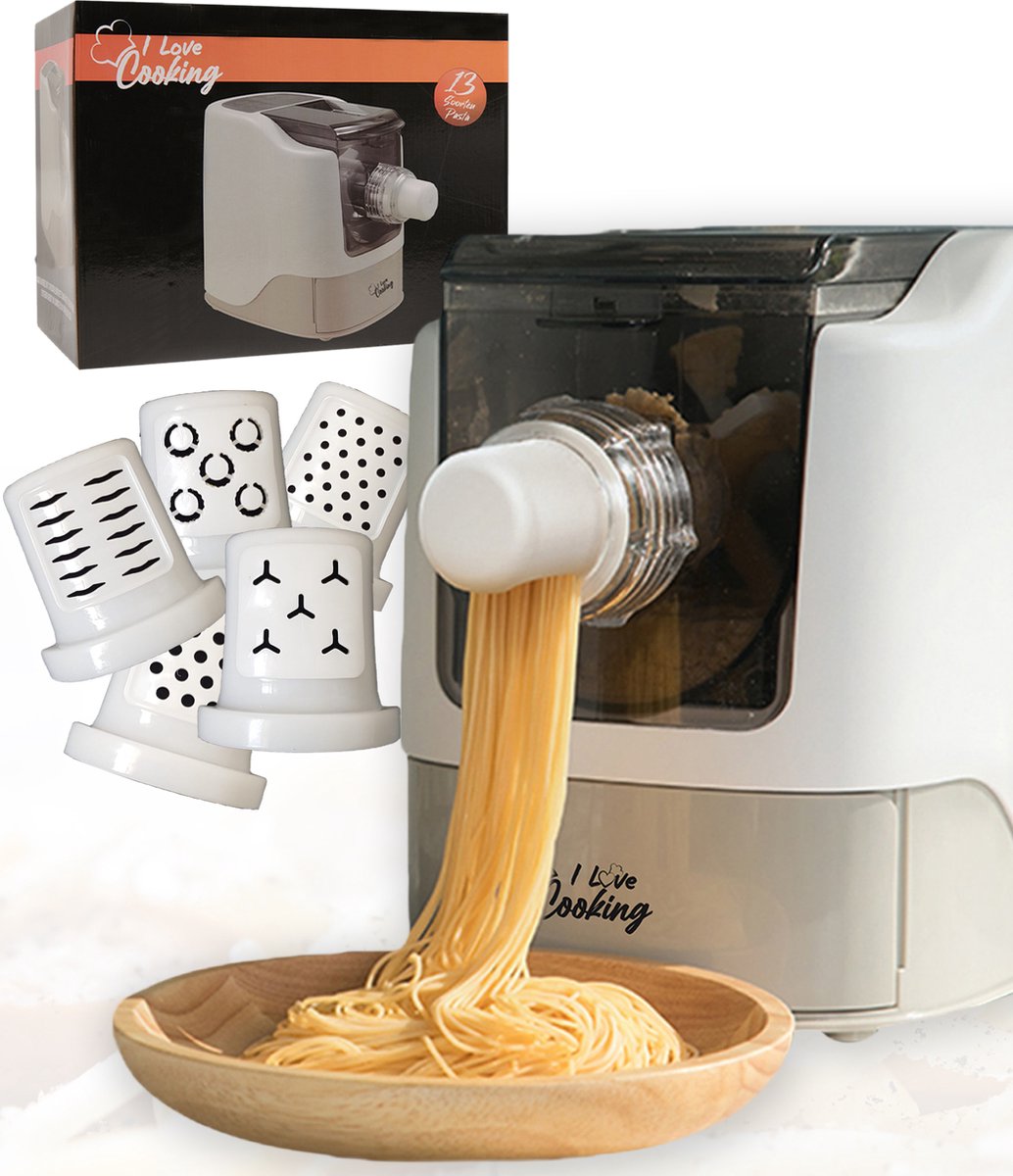 Pastamachine Elektrisch met droogrek - 13 soorten pasta - ILC Kitchen | bol