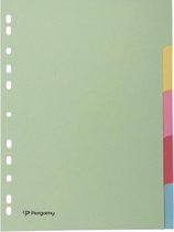 Pergamy tabbladen A4 pastel karton 11-rings 5-tabs