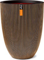 Capi Europe - Vaas elegant laag Groove NL - 46x58 - Goud - Opening Ø38 - Bloempot voor binnen en buiten - Levenslang garantie - Breukbestendig - 100% Recyclebaar - CO2 Neutraal geproduceerd - KGVGB783