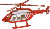 Bouwpakket Helikopter hout- gekleurd