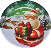 2x morceaux d'assiettes/assiettes de Noël en plastique avec Père Noël 26 cm - Vaisselle de Noël pour enfants - Assiettes - Décorations de Noël