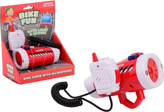Brandweer Fietssirene met Licht en Geluid + Microfoon