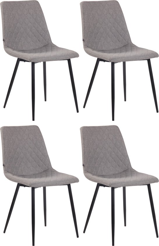 CLP Telde Set de 4 chaises de salle à manger - Tissu gris
