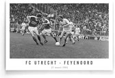 Walljar - Poster Feyenoord - Voetbal - Amsterdam - Eredivisie - Zwart wit - FC Utrecht - Feyenoord '83 - 20 x 30 cm - Zwart wit poster